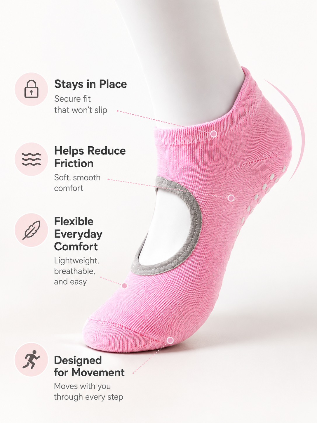 Women's Non-Slip Grip Socks for Pilates Yoga and Barre Workouts