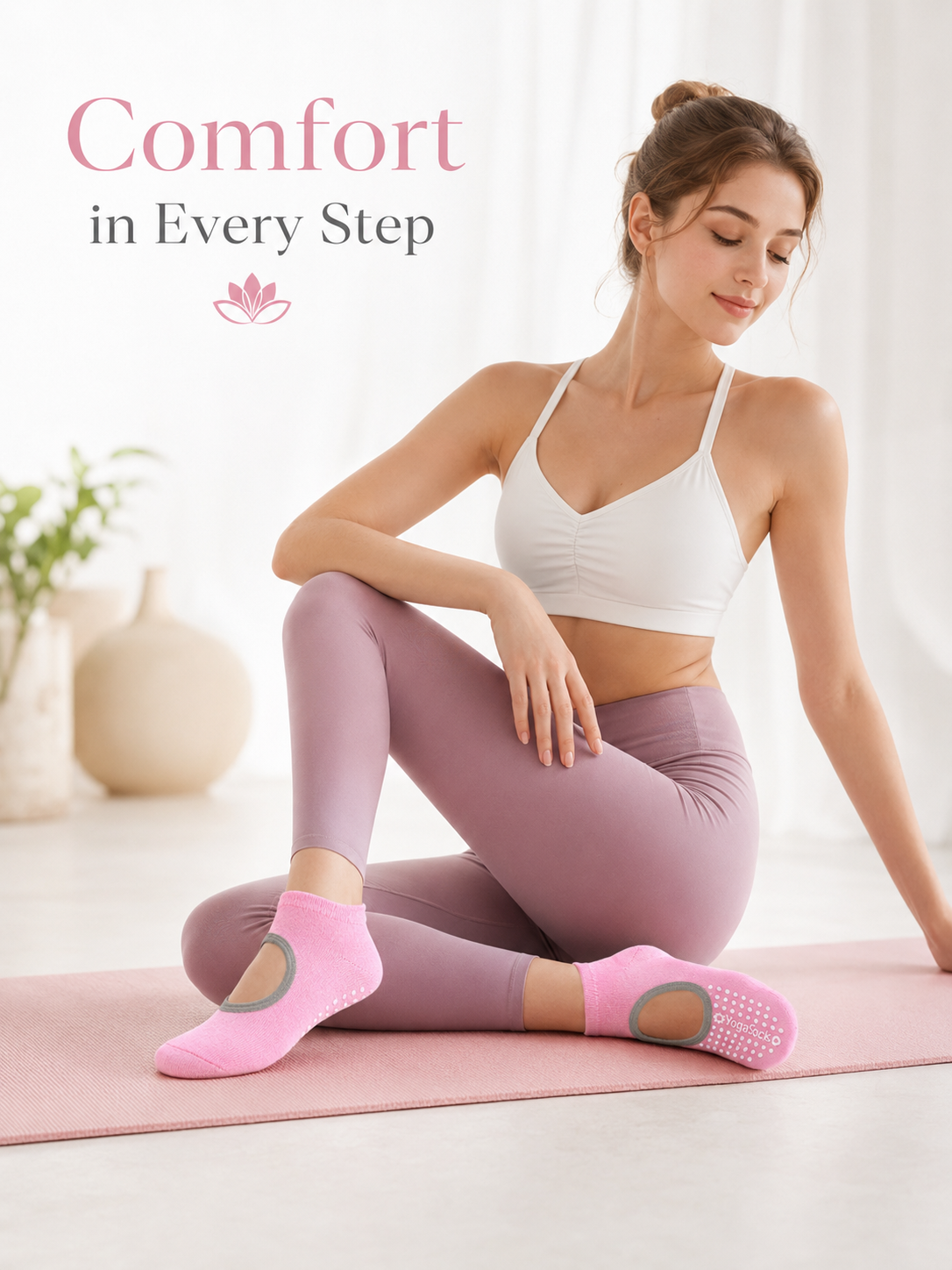 Women's Non-Slip Grip Socks for Pilates Yoga and Barre Workouts